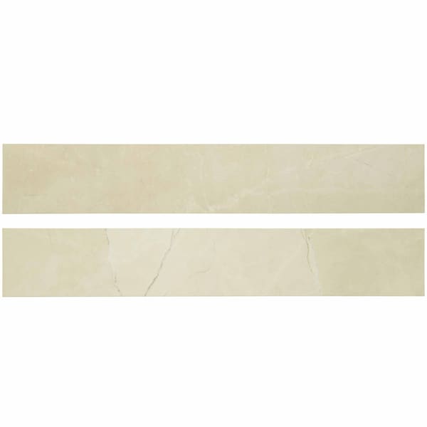 Sande Cream Bullnose 3 In. X 18 In. Matte Glazed Porcelain Wall Tile, 22PK
